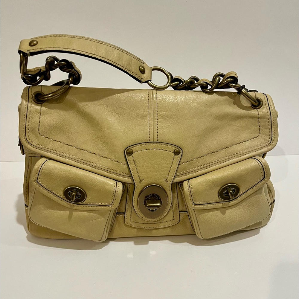 Coach Yellow Leather Shoulder Bag